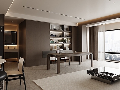 现代简约家居客厅 意式书柜