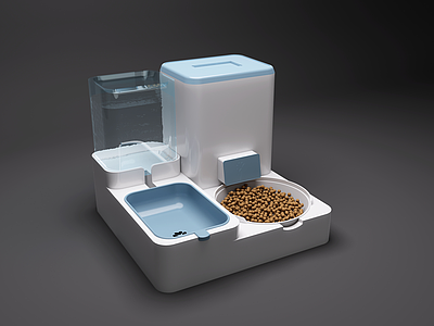 现代简约其他宠物用品 可爱宠物喂食器 猫狗碗自动饮水机 双碗一体猫盆狗盆 猫狗宠物用品 猫碗狗碗
