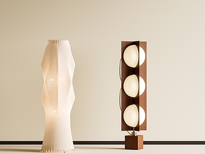 中古风灯具组合 中古风落地灯 新中式落地灯 实木落地灯 布艺落地灯