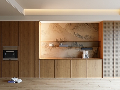 新中式餐边柜 中古风餐边柜