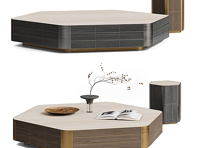 意式轻奢茶几 MINOTTI ANDREE茶几 现代意式简约茶几 实木石材茶几