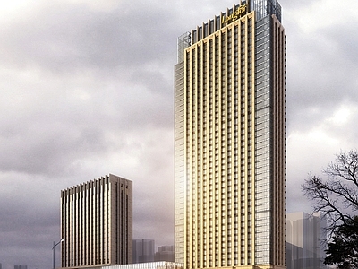 现代主义酒店建筑 杭州新古典 高层酒店