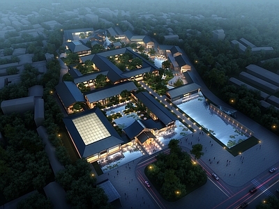 新中式酒店外观 酒店 商业 温泉酒店