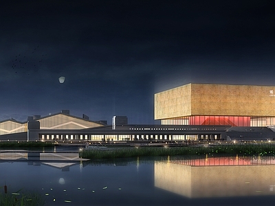 新中式会展中心 会展中心 场馆 文化馆 中心公园