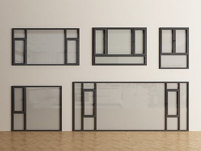 极简主义窗户组合 现代窗 窗户 阳台窗 平开窗 落地窗