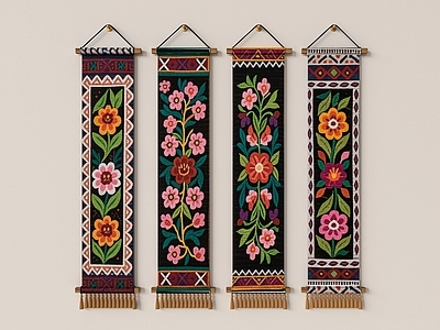 波西米亚挂件 民族风挂毯 苗族挂件 墙饰