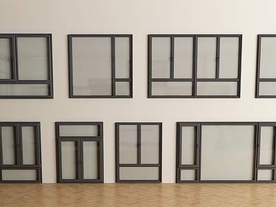 极简窗户组合 现代窗 窗户 平开窗 窗子