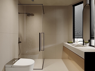 极简卫生间 奶油卫生间 现代极简卫生间