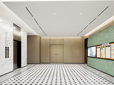 现代简约电梯厅