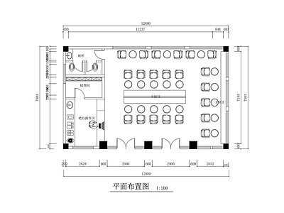 现代咖啡厅 咖啡厅平面布置图 现代简约咖啡厅 施工图