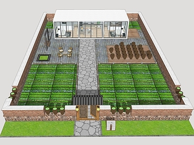 新中式乡村庭院 乡村农家乐 民俗庭院 乡村民宿 庭院菜园