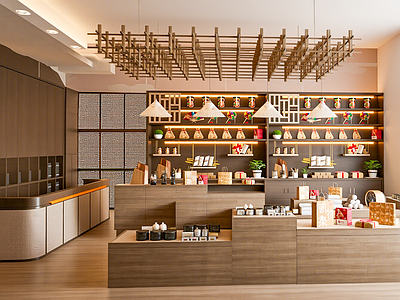 新中式茶叶店 文创售卖区