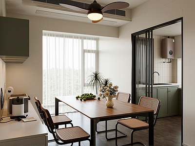 奶油风家居餐厅 现代家居餐厅