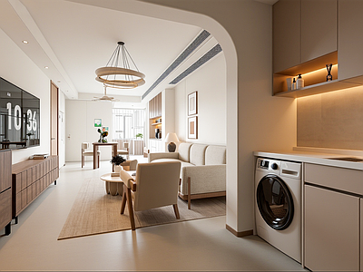 奶油风小户型客厅 现在家居客厅