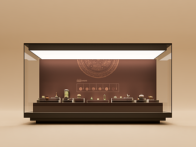新中式博物馆展厅 展柜