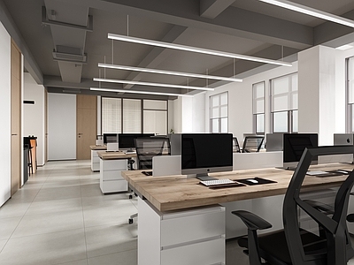 现代简约办公区 敞开办公 办公区 原木办公区