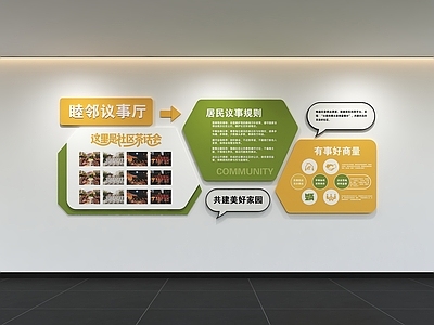 现代简约服务中心 现代社区文化墙 展示墙 标语 口号