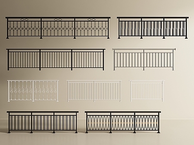 现代简约围栏护栏 现代护栏 栏杆 护栏 围栏