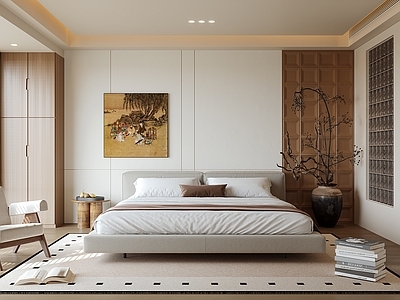新中式主卧 中古风卧室 主卧 次卧