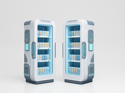 未来感风格冰箱柜 冰箱柜 产品柜 中岛柜 展示柜 装饰柜