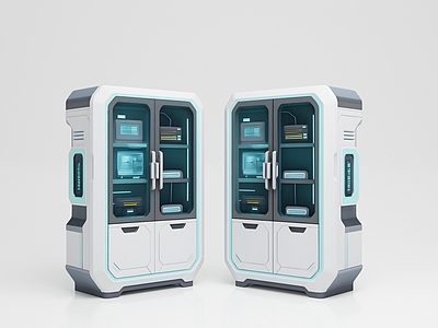 未来感科技风手办柜 手办柜 装饰柜 中岛柜 展示柜 储物柜