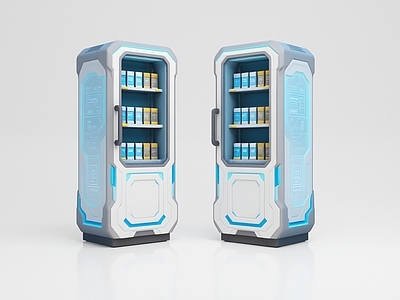 未来科技风冰箱柜 冰箱柜 中岛柜 展示柜 装饰柜 储物柜