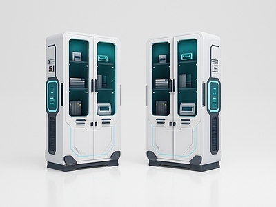 未来主义书柜 书柜 储物柜 装饰柜 中岛柜 展示柜