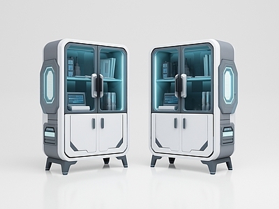 未来科技风书柜 书柜 边柜 储物柜 展示柜 中岛柜