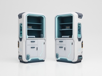 赛博朋克文件柜 文件柜 展示柜 中岛柜 储物柜 装饰柜