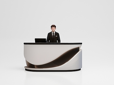 现代简约前台 前台 吧台 接待台