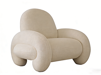 奶油风单人沙发