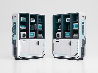 未来科技风手办柜 手办柜 储物柜 中岛柜 装饰柜 展示柜