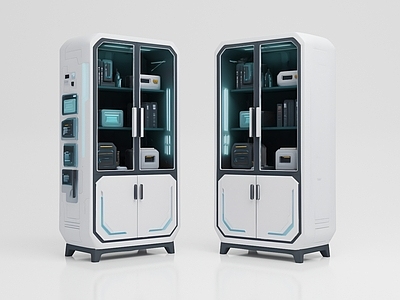 未来主义风格手办柜 手办柜 储物柜 装饰柜 中岛柜 展示柜