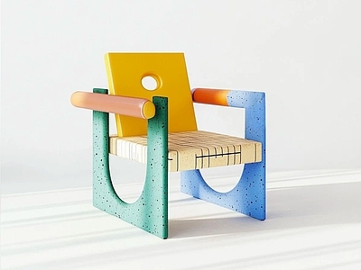 孟菲斯风格休闲椅 孟菲斯 多巴胺 现代 艺术