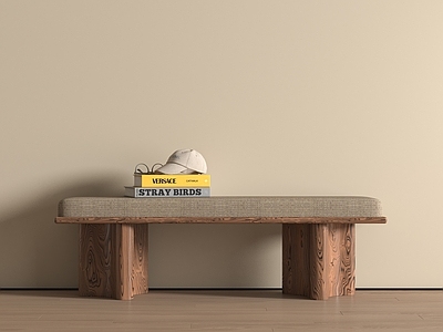 原木风床尾凳 现代中古床尾凳  换鞋凳