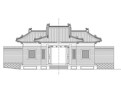 仿古建筑 古建门头 古建大门 施工图
