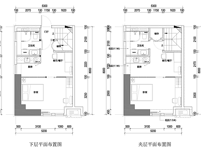 公寓 LOFT公寓 单身公寓 复式公寓 施工图