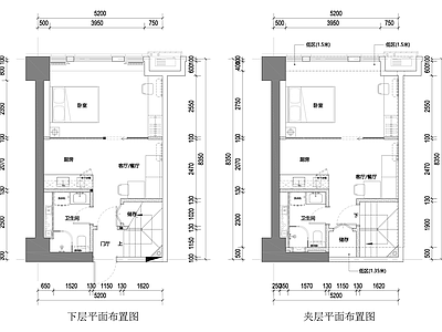 公寓 LOFT公寓 小户型公寓 单身公寓 复试公寓 施工图