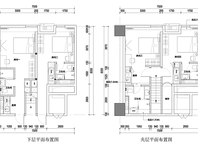 公寓 LOFT公寓 单身公寓 小户型公寓 复式公寓 施工图