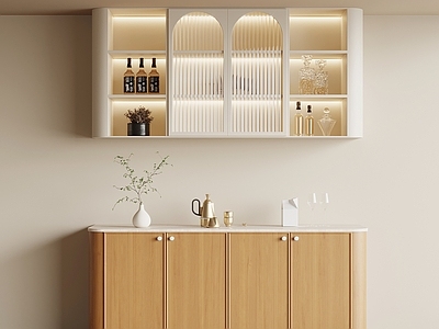 奶油风储物柜 现代奶油风餐边柜