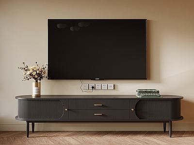 奶油风储物柜 法式复古电视柜