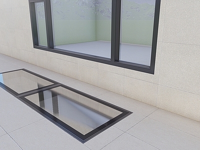 现代简约折叠窗 地面齐平电动天窗 采光井上悬天窗