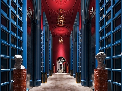 欧式复古酒店走廊