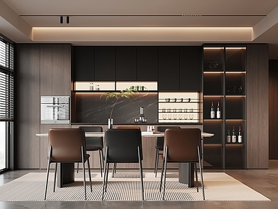 现代极简家居餐厅