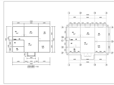 现代其他居住建筑 一层现代自建房 117平自建房 四室两厅自建房 施工图