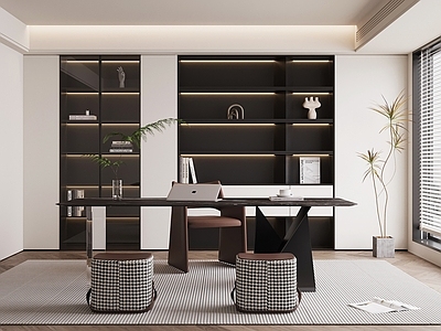 现代简约书房