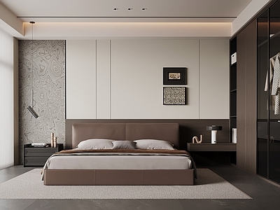 意式极简主卧 现代意式卧室
