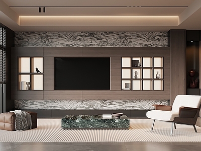 现代简约开放式客厅