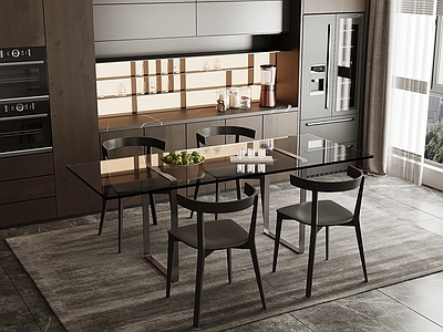 现代极简家居餐厅