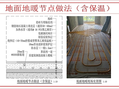 地面综合节点 地面地暖节点做法 施工图